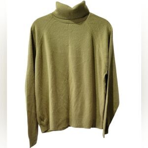 Green turtleneck sweater Lord&Taylor Acrylic made USA size 44 size 16 Size L